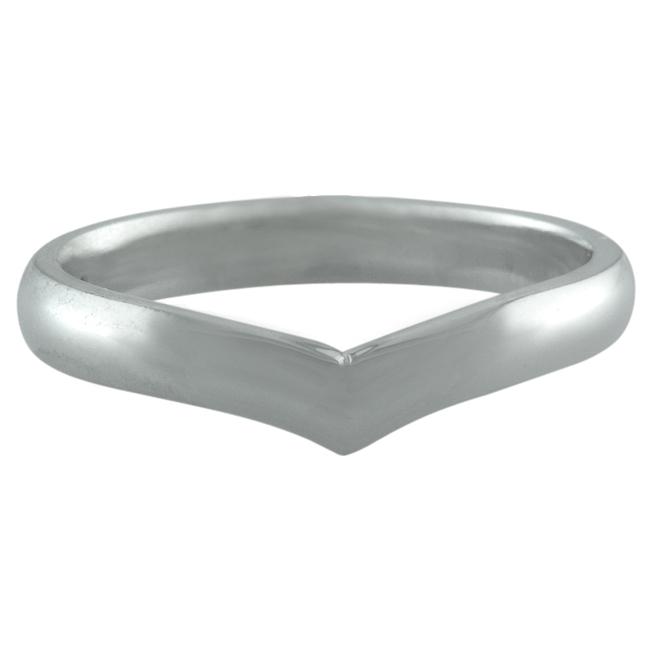 3mm wishbone or v-shape wedding ring white gold