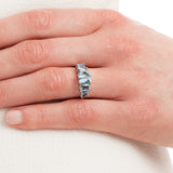 Impressive Five Stone Aquamarine Ring