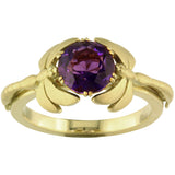 Amethyst Dragonfly Ring in Yellow Gold 
