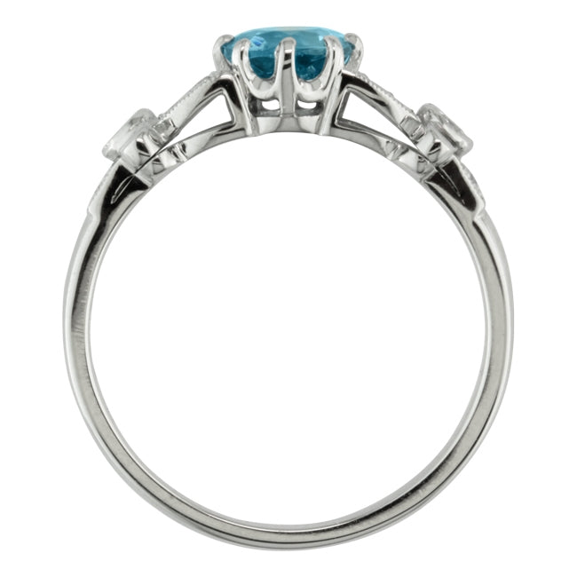 Round aquamarine ring UK