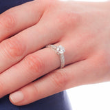 Diamond engraved ring on hand