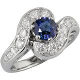 Art Deco Sapphire Swirl Cluster Ring