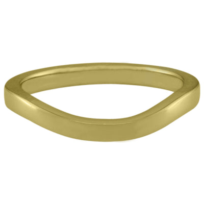 Plain yellow gold curved wedding band