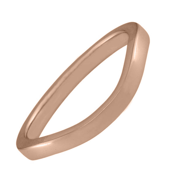 2mm rose gold curved wedding band