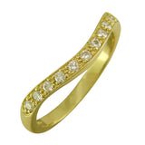 Yellow gold curved diamond wedding ring