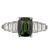 Art Deco green sapphire ring