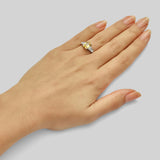 Yellow sapphire ring in platinum