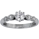 Edwardian engagement ring with scalloped diamond band