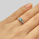 Aquamarine platinum engagement ring