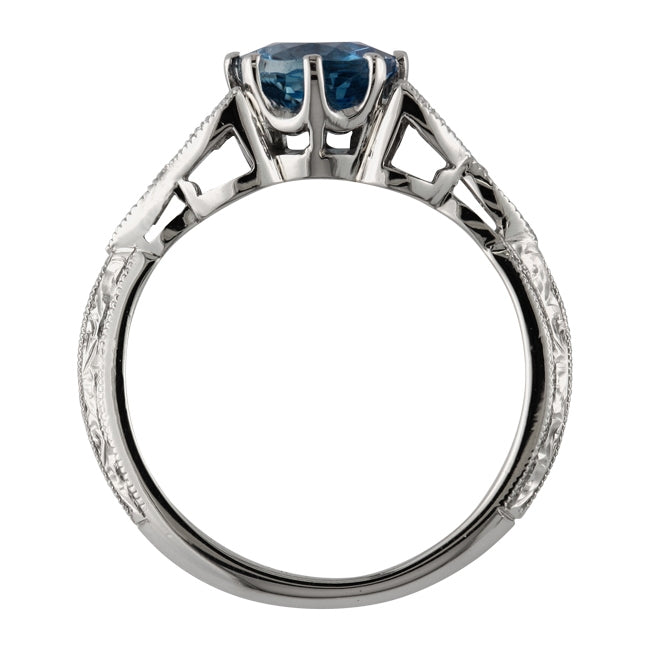 Aquamarine engagement ring with diamonds