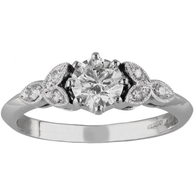 Edwardian diamond ring in platinum