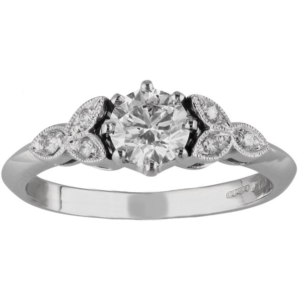 Edwardian diamond ring in platinum