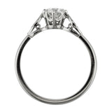 Vintage style flower engagement ring in platinum made in Britain