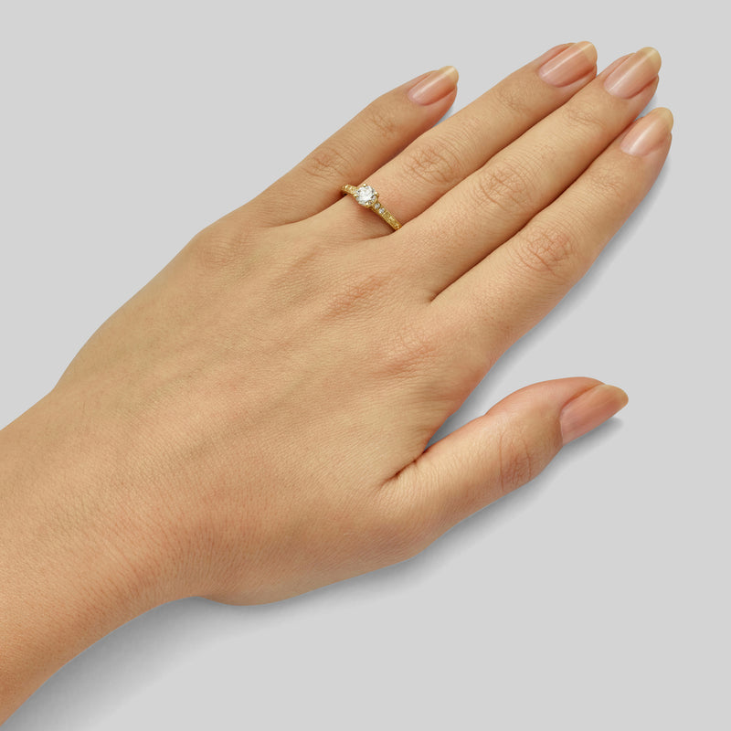 Edwardian yellow gold diamond engagement ring