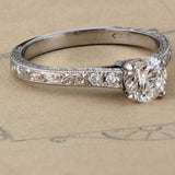 Edwardian diamond engagement ring on paper