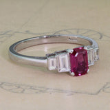 Ruby diamond ring on paper