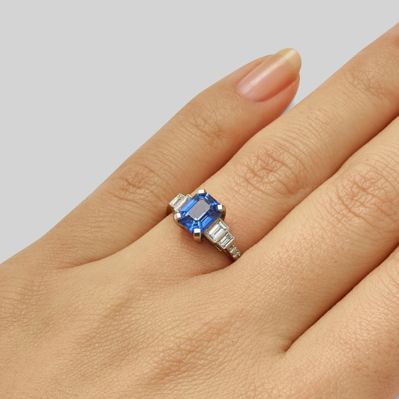Blue Sapphire Wedding Ring - Blue Sapphire Engagement Ring