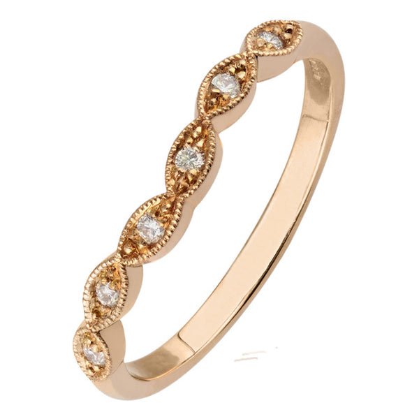 Rose gold shaped diamond wedding ring