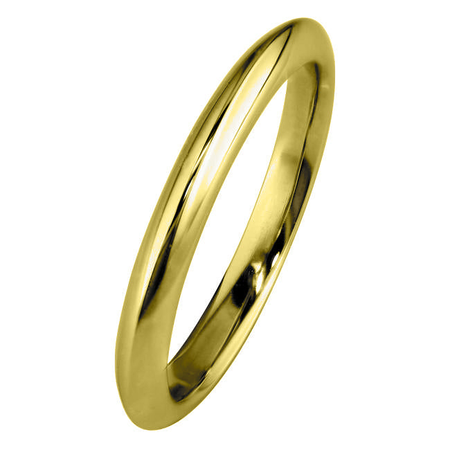 2mm knife edge wedding ring yellow gold