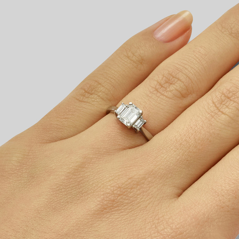 2 Carat Emerald Cut Diamond Engagement Ring - Darry Ring