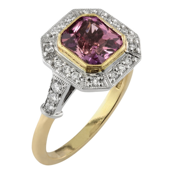 Pink sapphire engagement-ring UK