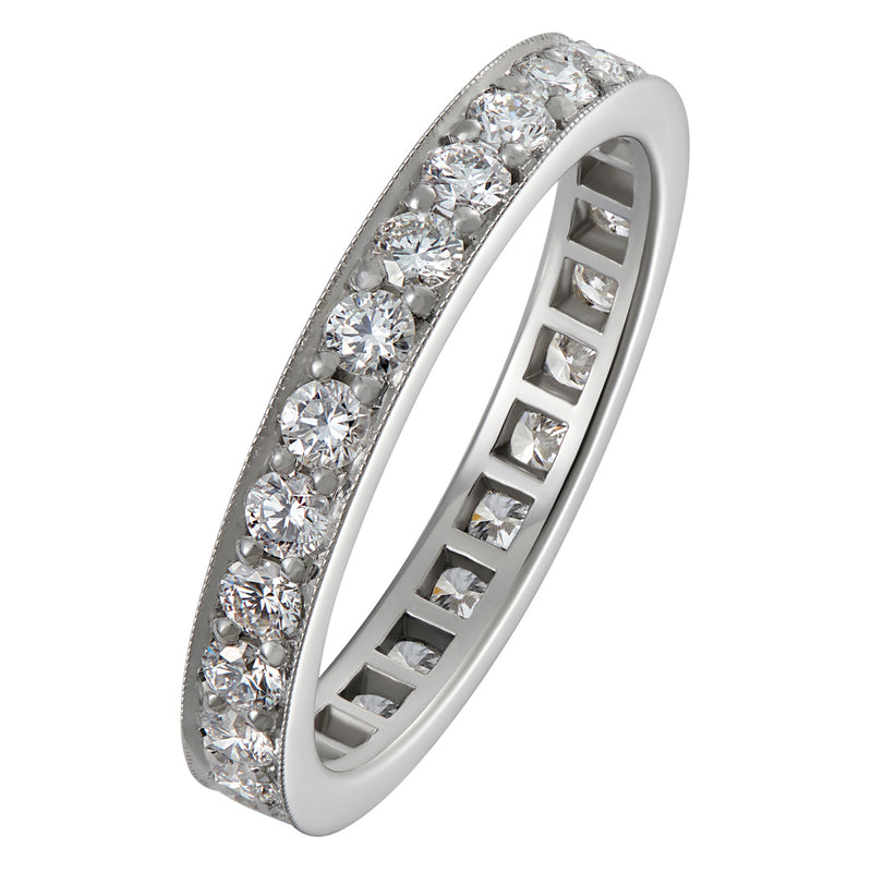 3mm platinum full diamond eternity ring