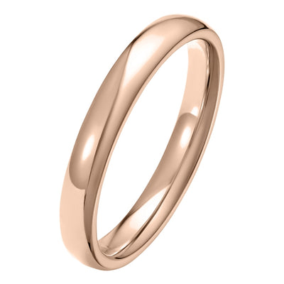 3mm rose gold court wedding ring