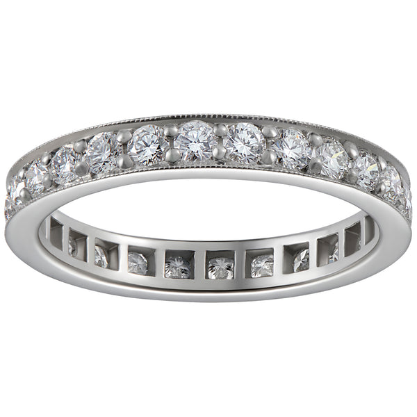3mm eternity band in platinum with a full circle of diamonds