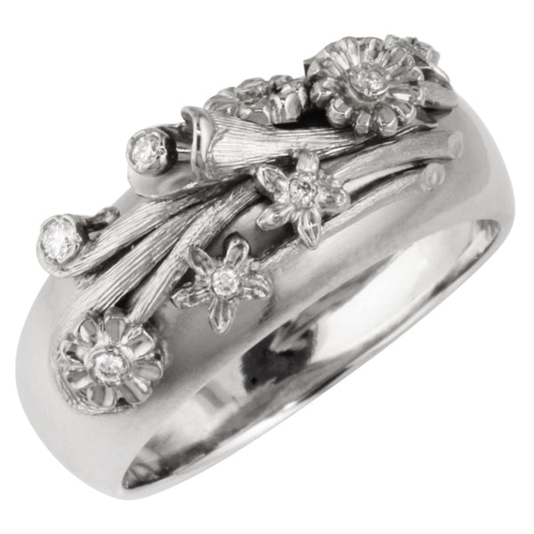 Unique floral engagement ring
