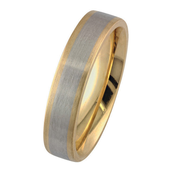 Two Tone Platinum and Gold Wedding Band