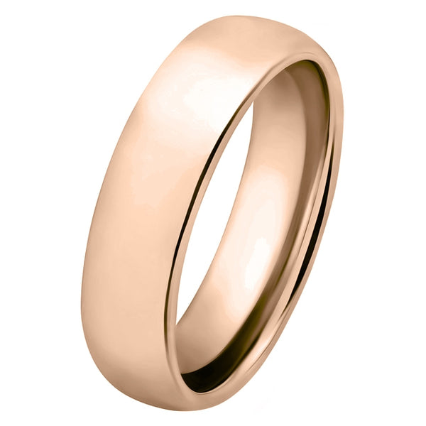 Rose gold men's wedding ring in 6mm court shape