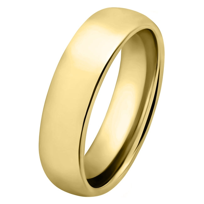 6mm yellow gold court wedding ring