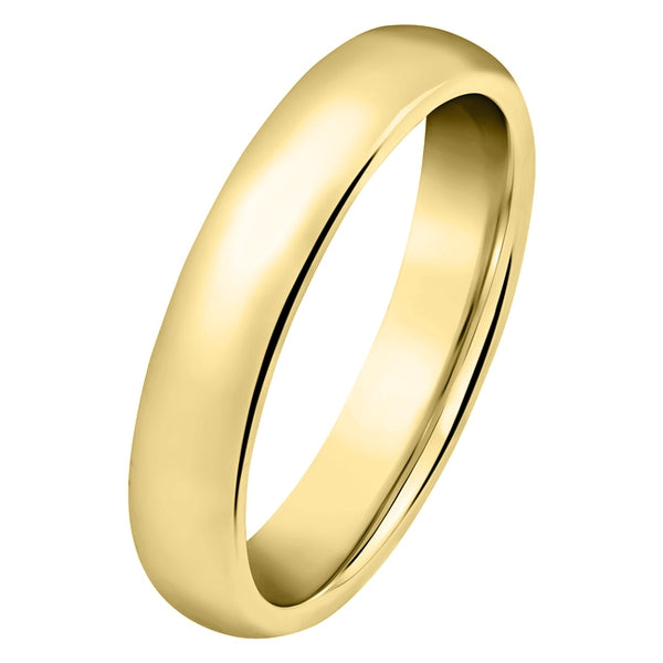 4mm court wedding ring in 18ct yellow gold
