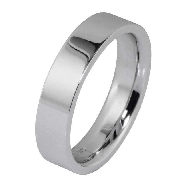 Flat Court Platinum Men's Wedding Ring 