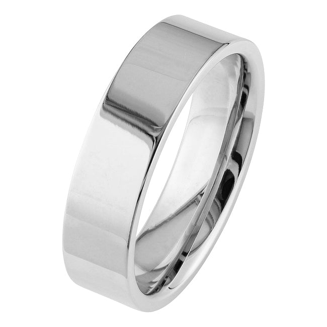 6mm flat court platinum wedding ring