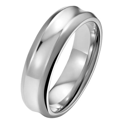 6mm Platinum Concave Wedding Ring