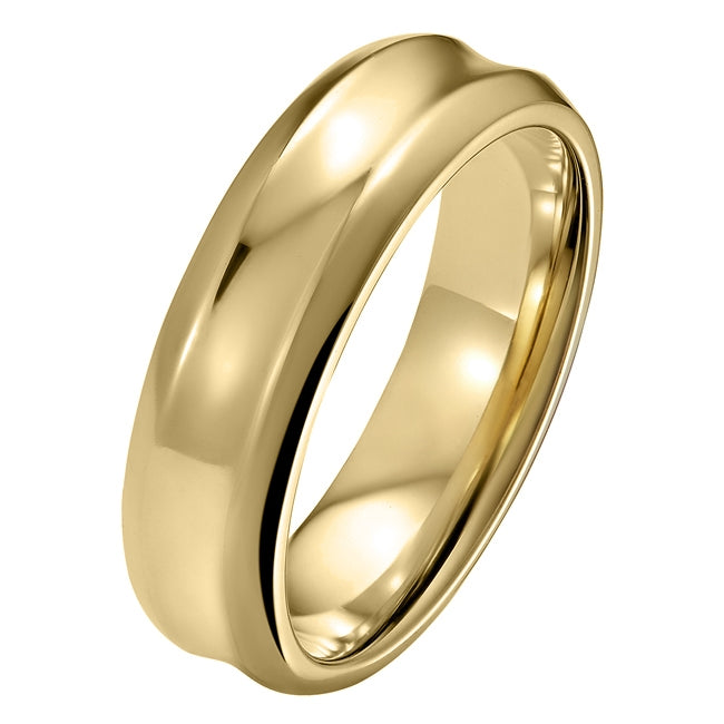 Concave Wedding Ring in 18ct Yellow Gold 6mm