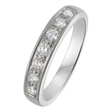 7 stone diamond ring in platinum