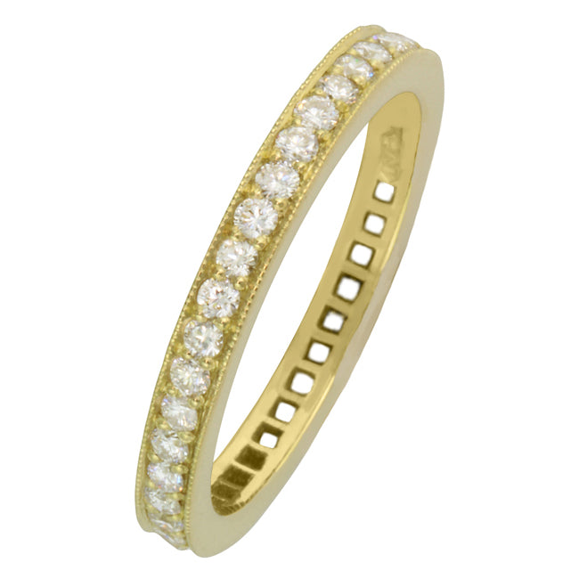 Full diamond eternity ring in 18 carat yellow gold