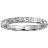 Ladies patterned wedding ring platinum