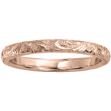 Lady's patterned wedding ring rose gold