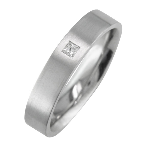 Men's Princess Cut Diamond Wedding Ring in Platinum