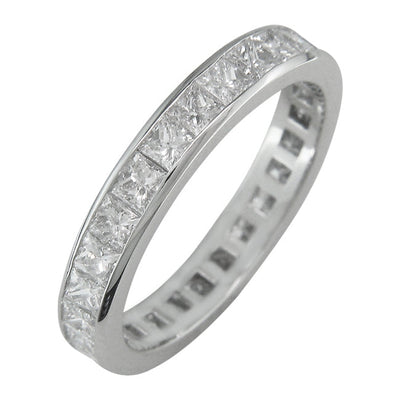 Eternity Ring Princess Cut Diamond 3mm 18ct White Gold 