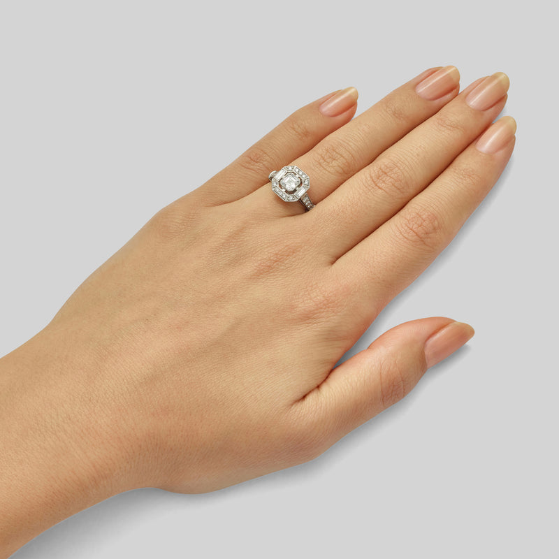 3.01 Carats Asscher Cut with Trillions Side Stones Diamond Engagement –  Benz & Co Diamonds