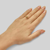 Emerald cut yellow sapphire gold ring