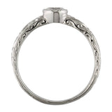 Platinum engraved diamond ring UK