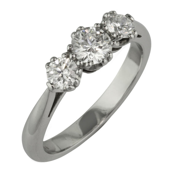 Vintage three stone diamond engagement ring UK