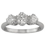Elegant Three Stone Diamond Ring in Platinum