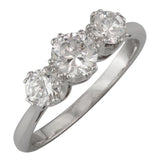 Platinum and diamond three stone ring in elegant Edwardian design
