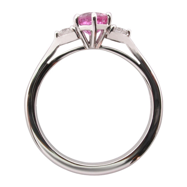 Pink sapphire ring platinum